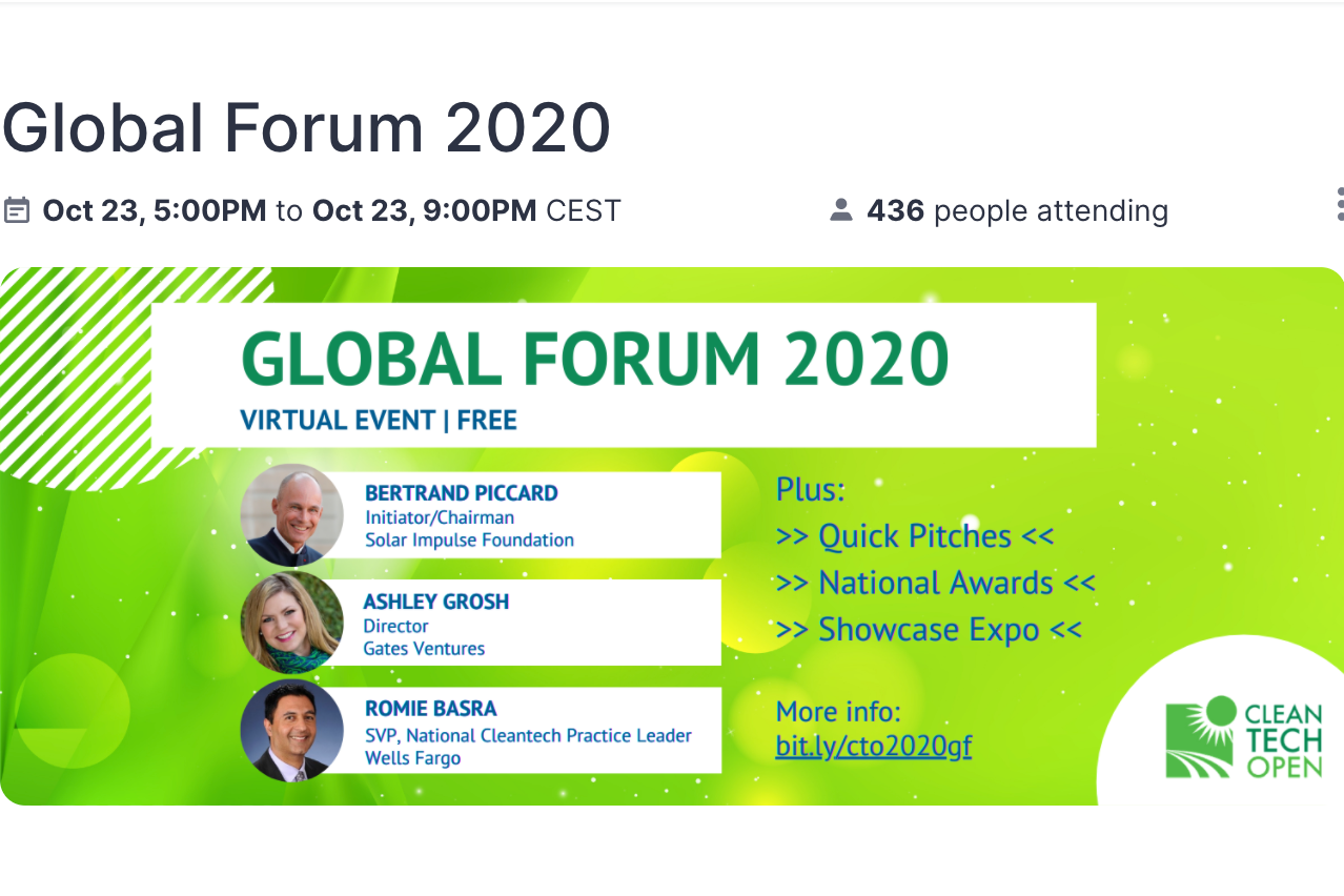 Cleantech Open - Globales Forum 2020